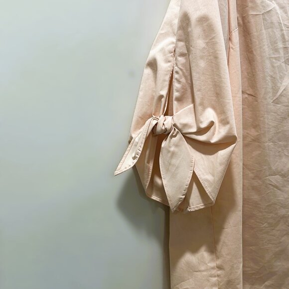 Style & Co Blush Pink Top XL  Off-Shoulder Tie-Cuff Sleeve Flowy Blouse - Picture 5 of 9